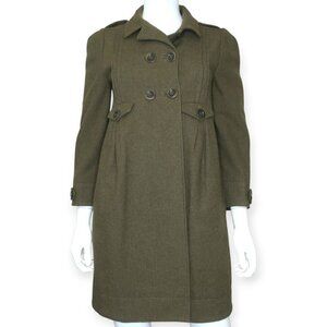 See by Chloe Wool Military Green Utility Jacket Coat Wool Blend Women's 4/6